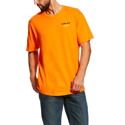 Ariat Rebar Cotton Strong - T Shirts Oranje Heren - 19985-682